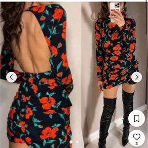 Zara Full Openback ruched Floral Dress